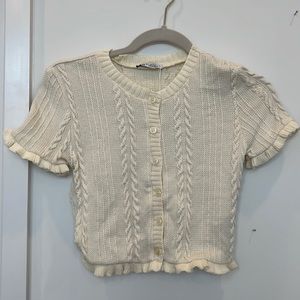 Zara Off-White Knitted Top